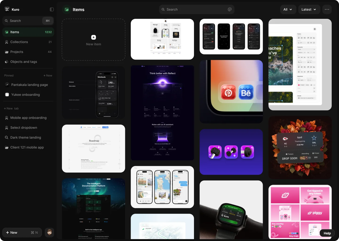 Kuro app interface